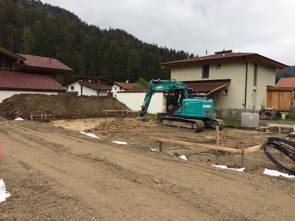 Aushub für das Fundament