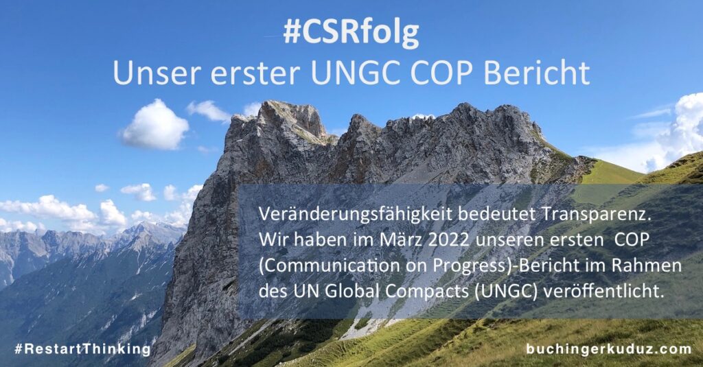 CSRfolg: UNGC COP Bericht Buchinger|Kuduz 2021