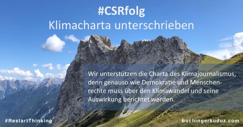#CSRfolg: Klimajournalismus – Buchinger|Kuduz unterstützt Klimacharta