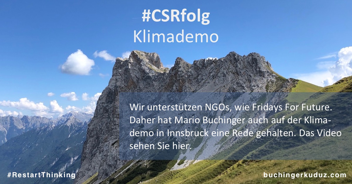 #CSRfolg: Klimademo – Buchinger|Kuduz unterstützt FFF