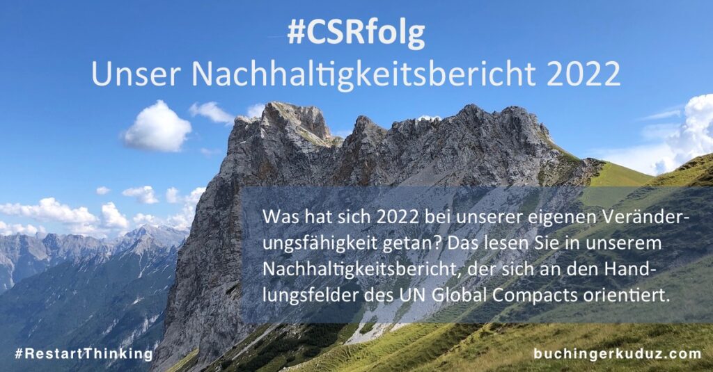 #CSRfolg: Der Nachhaltigkeitsbericht 2022 von Buchinger|Kuduz